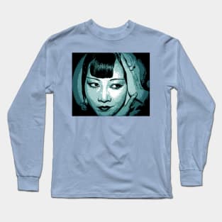 Anna May Wong cyan Long Sleeve T-Shirt